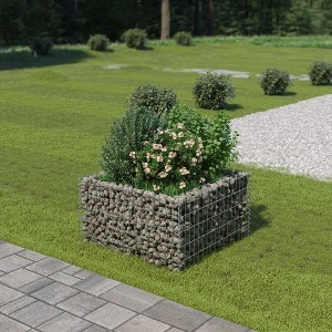 vidaXL Gabion Raised Bed Galvanized Steel 35.4"x35.4"x19.7" - 1 of 4