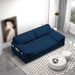 NicBex Pull Out Sofa Bed,Modern Convertible Sleeper Loveseat Sofa with Side Storage,Velvet 2-Seater Couch for Living Room, - 1 of 4