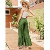 Clearlove Womens Wide Leg Palazzo Pants Belted High Waist Casual Long Trousers with Pockets Travel Outfits - 2 of 4