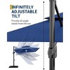10ft Heavy Duty Cantilever Patio Umbrella with Solar LED Lights and Weighted Base, 2-Tier Aluminum Offset Outdoor Umbrella with 360-Degree Rotation - 4 of 4