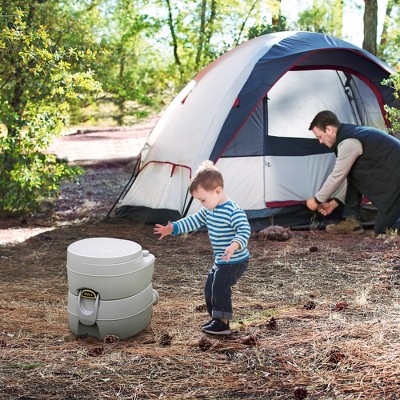 DOMETOUR 5.3 Gallons Portable Toilet Outdoor Travel Toilet for RV Boat Camping Gray