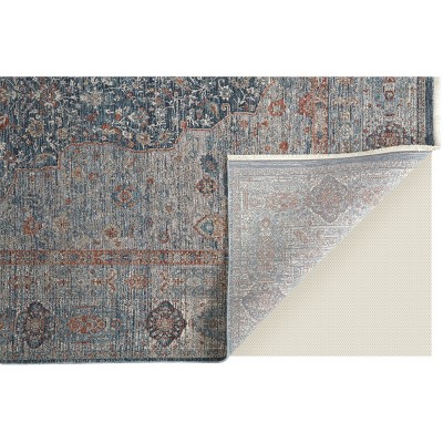 Marquette Transitional Easy-Care Blue Synthetic Area Rug