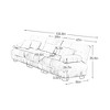 Aukfa Oversized 3 Seater Loveseat Sofa ,Chenille Comfy Cloud Couch with 2 Lumbar Pillows 2 Throw Pillows for Living Room,Gray - 3 of 4