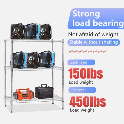 Chrome 3-Tier Heavy Duty Metal Storage Shelf