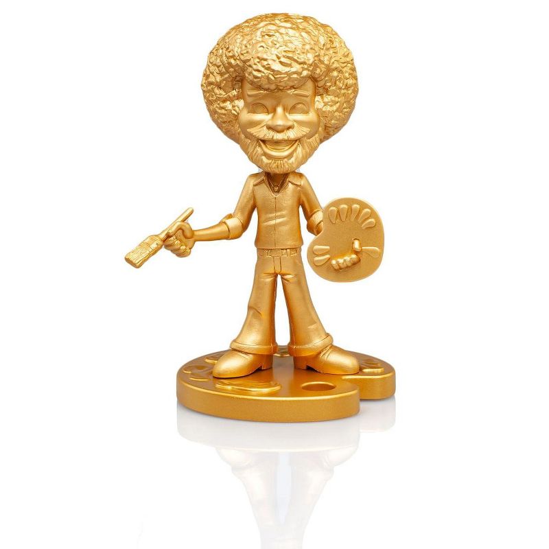 Toynk Toonies Bob Ross Happy Tree Collectible 6.5" PVC Figure Statue - Gold Variant Version, 1 of 8