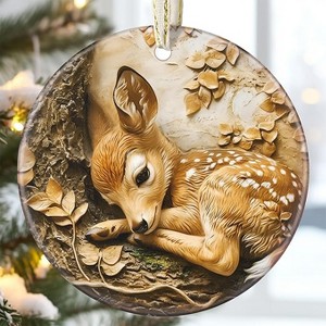 Lomsoe Christmas Ornaments Christmas Deer Ceramic Ornaments Christmas Tree Hanging Decor Christmas Gift Christmas Decor - 1 of 4