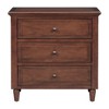 Nightstand, Modern End Table with Wood Legs, 3 Drawers, Handles, End Telephone Table, Storage Wood Cabinet - 3 of 4