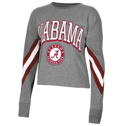 Ncaa Alabama Crimson Tide Women's Long Sleeve Striped Gray T-shirt : Target