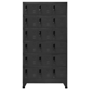 vidaXL Locker Cabinet Anthracite Steel 35.4 x 15.7 x 70.9 in - 1 of 4