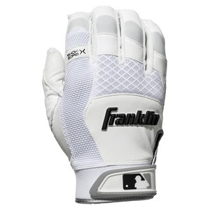 Franklin Sports Adult Shok-Sorb X Batting Gloves White - S - 1 of 3