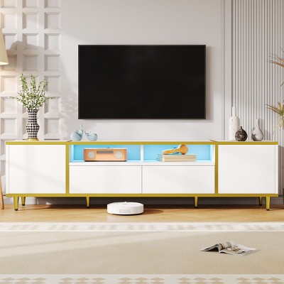 70.9" Modern TV Stand with LED Lights and Storage Cabinet,Entertainment Center for up to 80" TVs-The Pop Home