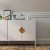 MAYEERTY Solid Wood Sideboard, 4 Doors Double Storage with Special Square Handle - 4 of 4
