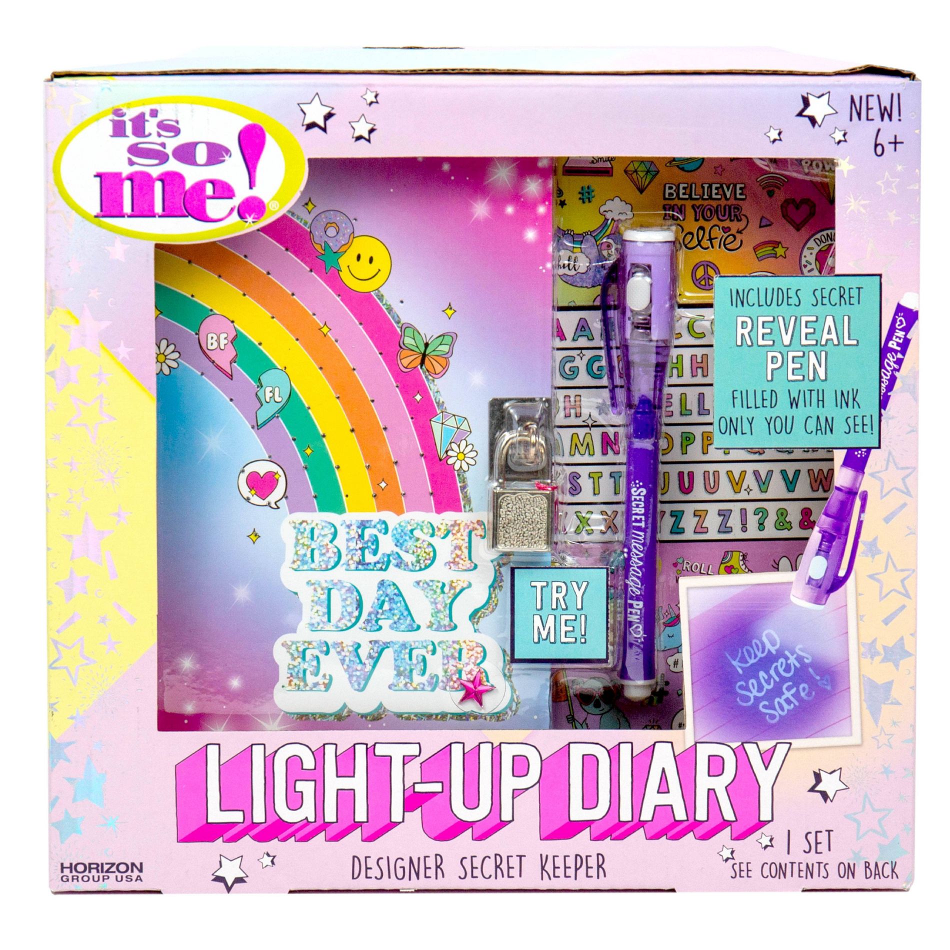 Light Up Diary - It's So Me: Multicolor Hard Cover Journal for Kids, 120 Pages, 7.25 x 9.75 Inches, Lined Paper