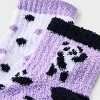 Women's Pandas 2pk Cozy Quarter Crew Socks - Purple/White 4-10 - 3 of 3
