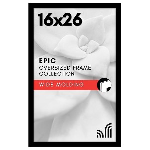 Americanflat 16x26 Picture Frame  - Black Picture Frame - Wide Photo Frames Made of Engineered Wood - Epic Collection - Black - 1 of 4