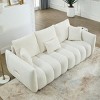 81" Teddy Fabric 3-Seater Sofa,Oversized Modern Upholstered Couch with Plush Backrest & Pillows for Living Room,Bedroom-Baofuwish - 3 of 4