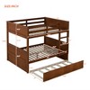 NicBex Full Over Full Bunk Bed with Guardrail and Trundle,Twin Loft Bed with Ladder and Converts to 2 Beds,Noise Reduced Bunk Beds for Bedroom - 3 of 4