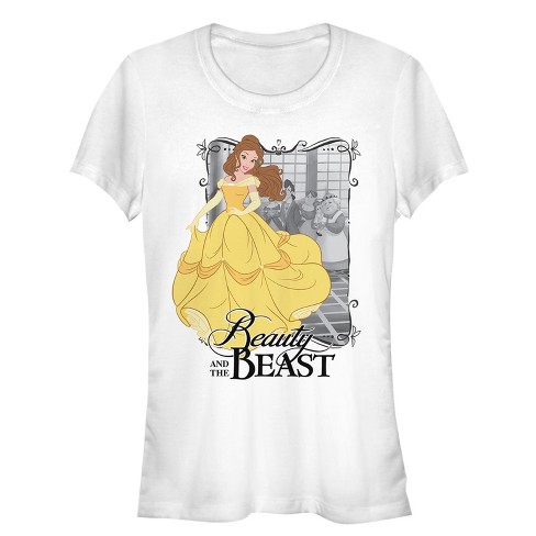 Junior's Beauty and the Beast Dance T-Shirt - White - X Large