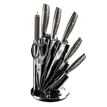 Cuisinart 7-Piece Nonstick Cutlery Knife Set with Acrylic Stand Black