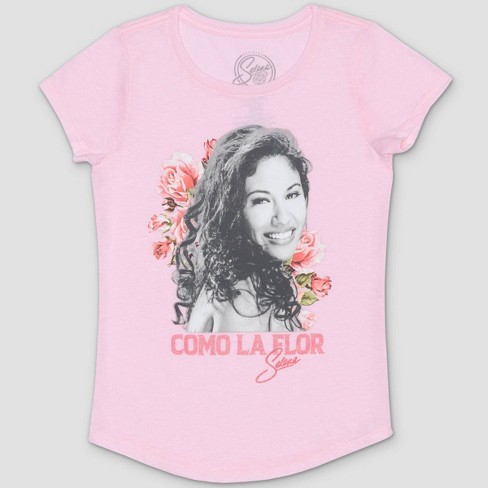 Girls' Selena Short Sleeve Graphic T-Shirt - Pink L Plus