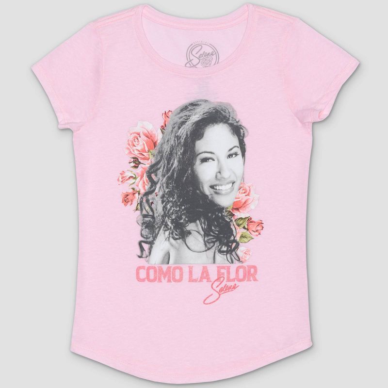 Girls&#39; Selena Short Sleeve Graphic T-Shirt - Pink, 1 of 4
