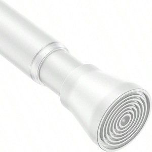 White 1pcs Adjustable Spring Curtain Rods 17 to 26 Inch No Drilling Stainless Steel for Home Living Room Window - 1 of 4