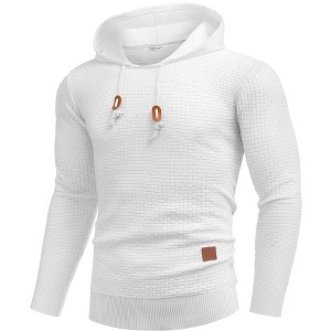 COOFANDY Mens Hooded Sweatshirt Casual Long Sleeve Drawstring Waffle Knit Hoodies Slim Fit Hoodies Pullover - 1 of 4