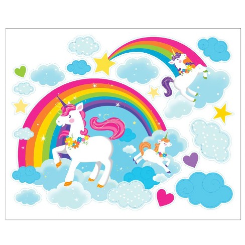 Small Wall Decal Enchanted Fairytale Unicorn Rainbow Room