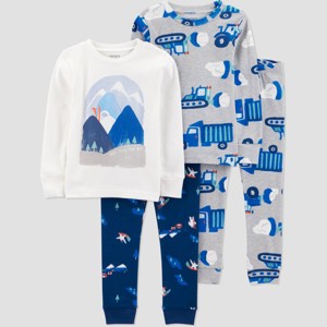 Carter's Just One You® Toddler Boys' 4pc Long Sleeve Cotton Pajama Set - 1 of 4