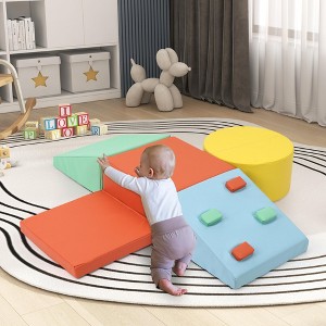 Toddler Climbing Toys,Lightweight Indoor Climbing Set ，5-Piece Foam Climbing Blocks for Crawling and Sliding, Colorful Play Equipment - 1 of 4