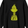 The Grinch Half Body Menacing Smile Men's Black Crew Neck Long Sleeve Sweatshirt - 2 of 2