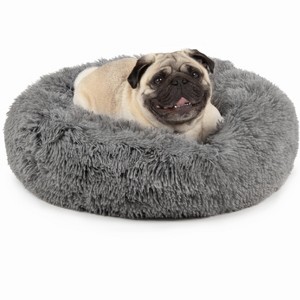 FurHaven Calming Cuddler Long Fur Donut Dog Bed - 1 of 4