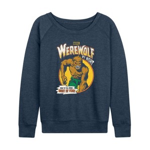 Women's - Marvel - Werewolf By Night Lightweight French Terry Wide Neck Long Sleeve Shirt - 1 of 4