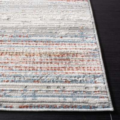 Elysian Ivory & Rust 93" Round Synthetic Area Rug