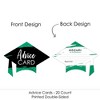 Big Dot of Happiness Green Grad - Best is Yet to Come - Green Grad Cap Wish Card Graduation Party Activities - Shaped Advice Cards Games - Set of 20 - 3 of 4