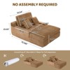 Dolonm 75" Deep Seat Lazy Sofa,Corduroy Sleeper Sofa Bed & Cloud Lounge Chair,High-Resilience Sponge,4 Pillows,for Living Room/Office - 2 of 4