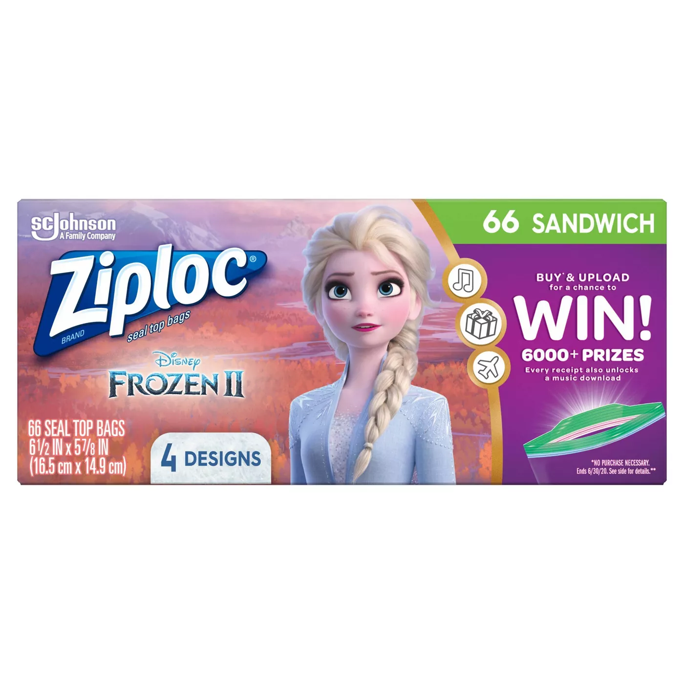 Sandwich Bags  - Disney's Frozen 2 - 66ct