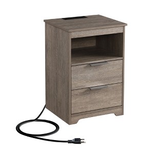 ChicFurnit Nightstands Modern End table Nightstand Side Table Bedside Table with Open Shelf and Drawer Storage for Bedroom, Gray, 15.7"*13.8"*22.8" - 1 of 4