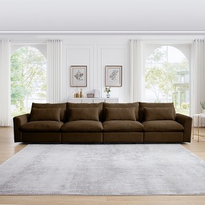 Christopher Knight Home Glenn 4-Seater Corduroy 157.5" Sofa with 4 Waist Pillows - 1 of 4