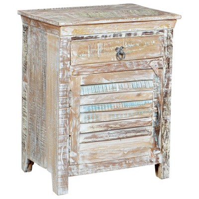 Taran Designs,Prescott 1-drawer 1-door Shutter Solid Wood Nightstand