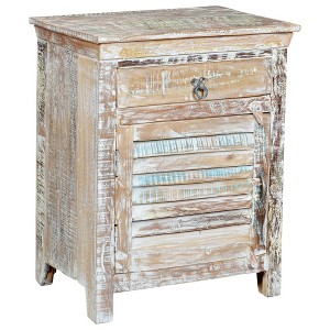 Taran Designs,Prescott 1-drawer 1-door Shutter Solid Wood Nightstand - 1 of 4