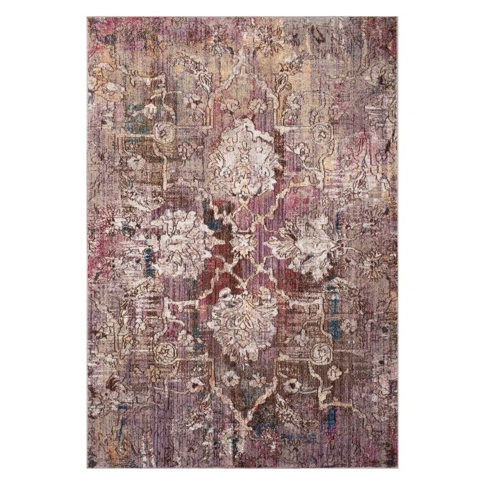 3'x5' Medallion Loomed Accent Rug Pink/Gray - Safavieh