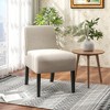 Tangkula Armless Accent Chair w/ Rubber Wood Legs Modern Vanity Chair for Bedroom - image 4 of 4