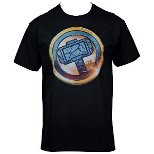 Adult Thor Mjolnir Golden Emblem T-Shirt - 1 of 2