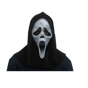 Fun World Ghostface Adult Bling Mask Silver OSFM - 1 of 3