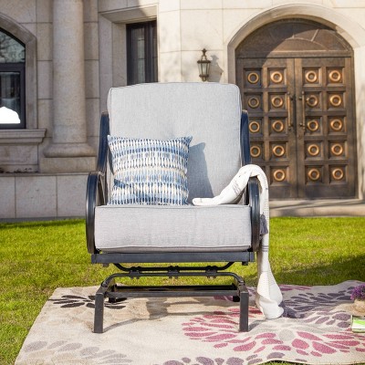 Steel Spring Patio Accent Chair Gray - Lokatse