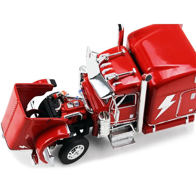 Peterbilt 389 63" Mid-Roof Sleeper Cab Viper Red w/Kentucky Moving Trailer "AC/DC Power Up" 1/64 Diecast Model by DCP/First Gear, 2 of 7