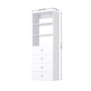 HOMLUX 19.5"/25.5"/31.5"W 4-Flat Drawer Dresser Organizer Closet Storage with Shelves Tower Unit,White - 3 of 4