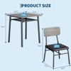 3-Piece Wood Dining Set for 2 - Square Kitchen Table with Upholstered Chairs & Storage Rack, Metal Legs Support - 2 of 4
