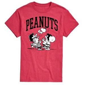 Men's - Peanuts - Snoopy Charlie Lucy Marcie Linus Collegiate Group Short Sleeve Graphic T-Shirt - 1 of 4